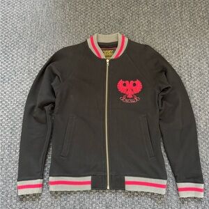 Old Navy Black and Red Embroidered Men's Jacket mens S slim fit